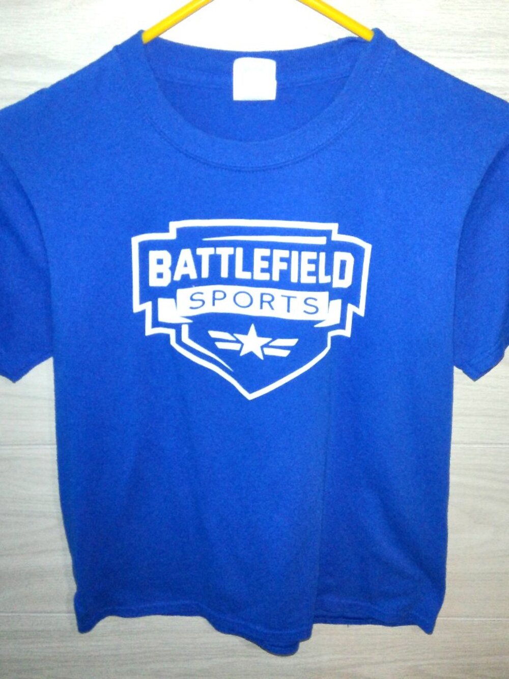 Battlefield Sports #8 T-Shirt Boy's Sz Large Royal Blue Short Sleeve Cotton/Poly